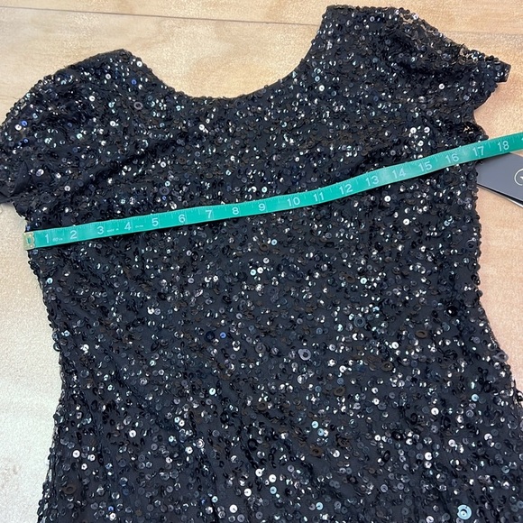 Adrianna Papell Women’s Scoop Back Sequin Black Long Dress  Gown Size 8 - Picture 16 of 16